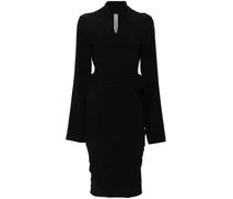 Wickelkleid mit Schnürung - Schwarz