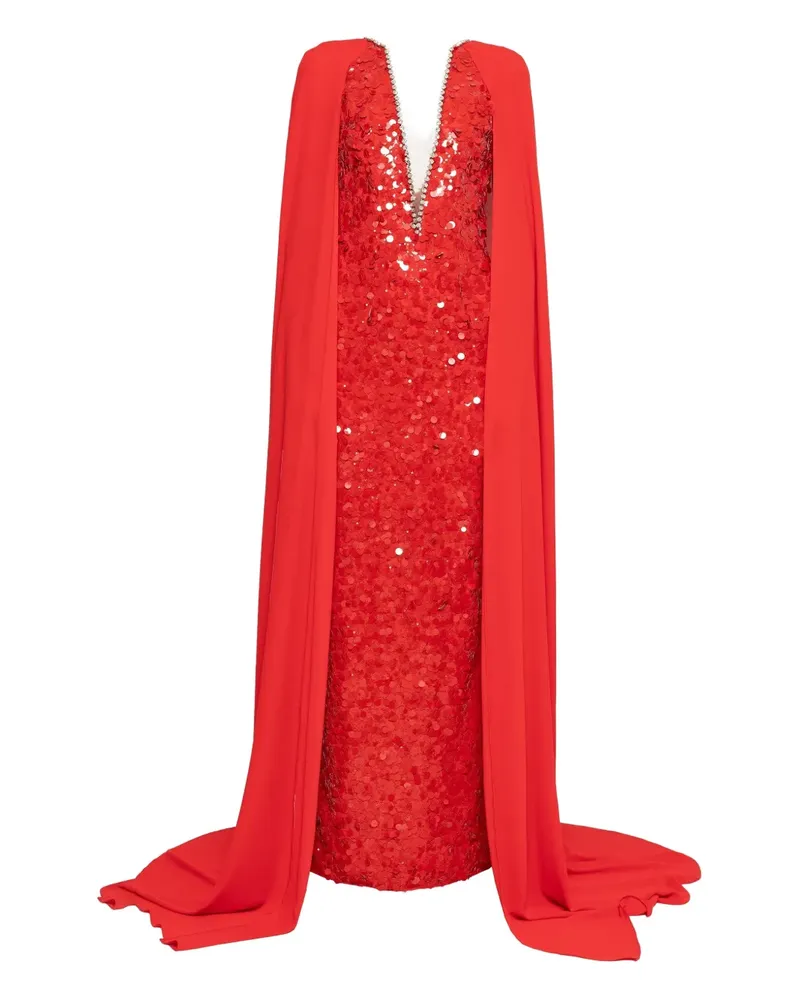 NISSA crystal-trim sequin maxi dress - Rot Rot