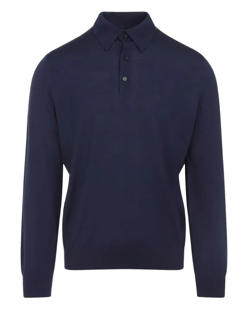 Ermenegildo Zegna buttoned long-sleeve polo shirt - Blau Blau