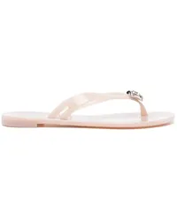 Casadei Flip-Flops mit Kristallen Nude