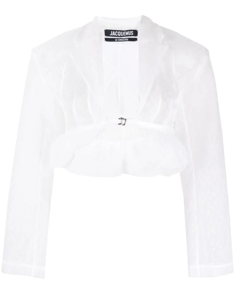 Jacquemus La Veste Dentelle Cropped-Jacke - Weiß Weiß