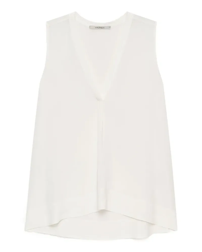 Maliparmi pleated V-neck top - Weiß Weiß