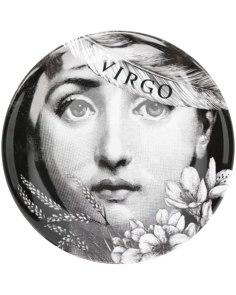Fornasetti Tema e Variazioni n.353 Virgo Wandteller (26cm) - Schwarz Schwarz