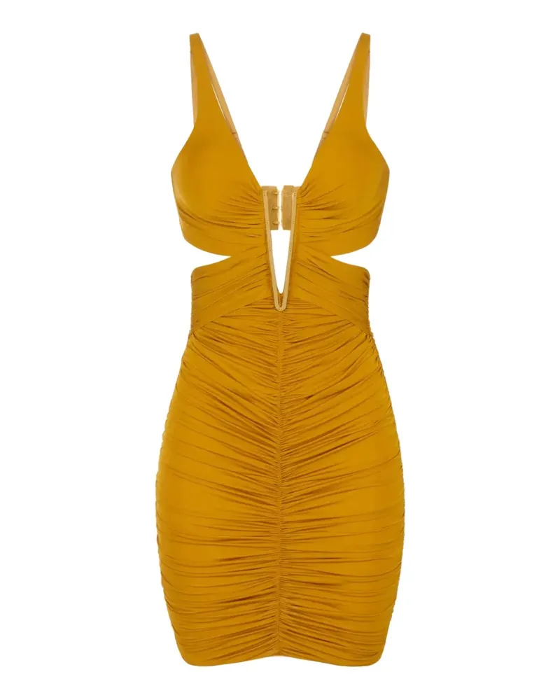 Elisabetta Franchi Minikleid aus leichtem Krepp-Jersey - Gelb Gelb