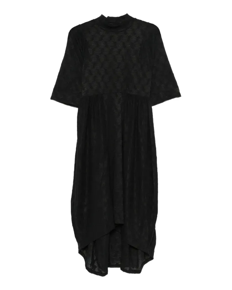 Henrik Vibskov honeycomb-knit high-low midi dress - Schwarz Schwarz