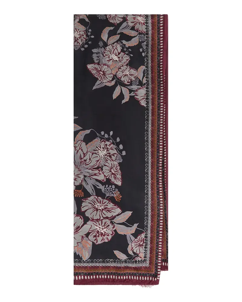 Maliparmi Schal mit Blumen-Print - Schwarz Schwarz