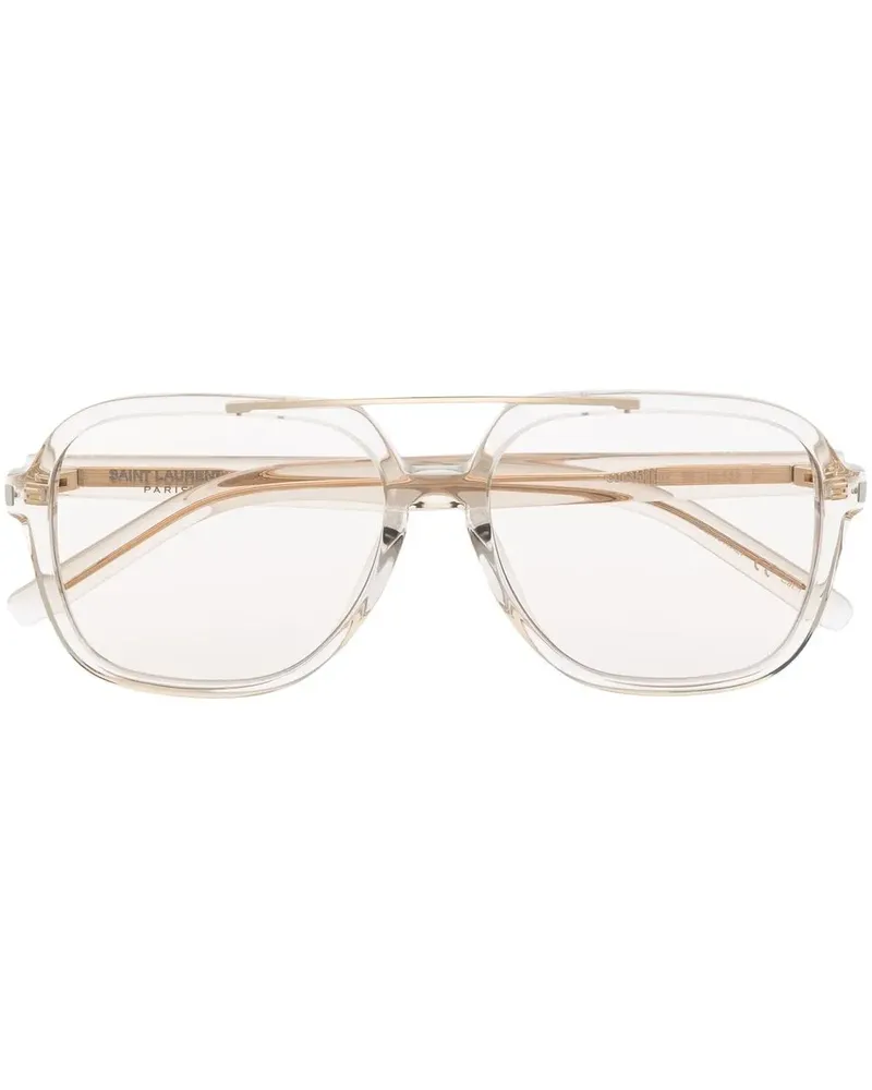 Saint Laurent Eckige Pilotenbrille - Nude Nude