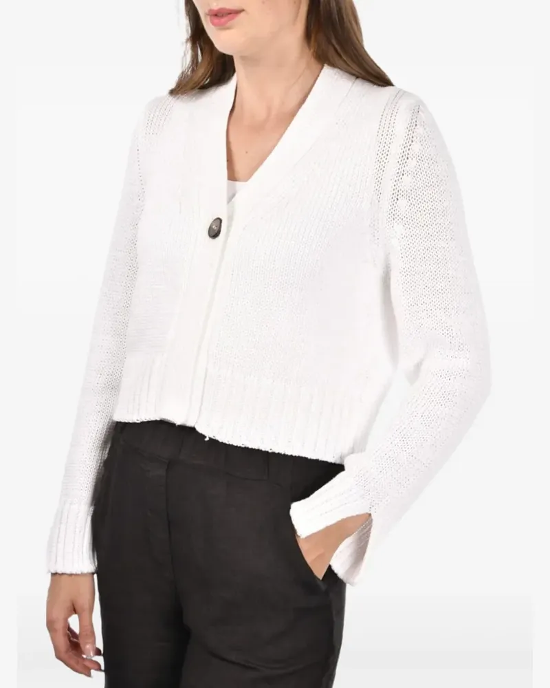 Gran Sasso Cropped-Cardigan mit Knöpfen - Weiß Weiß