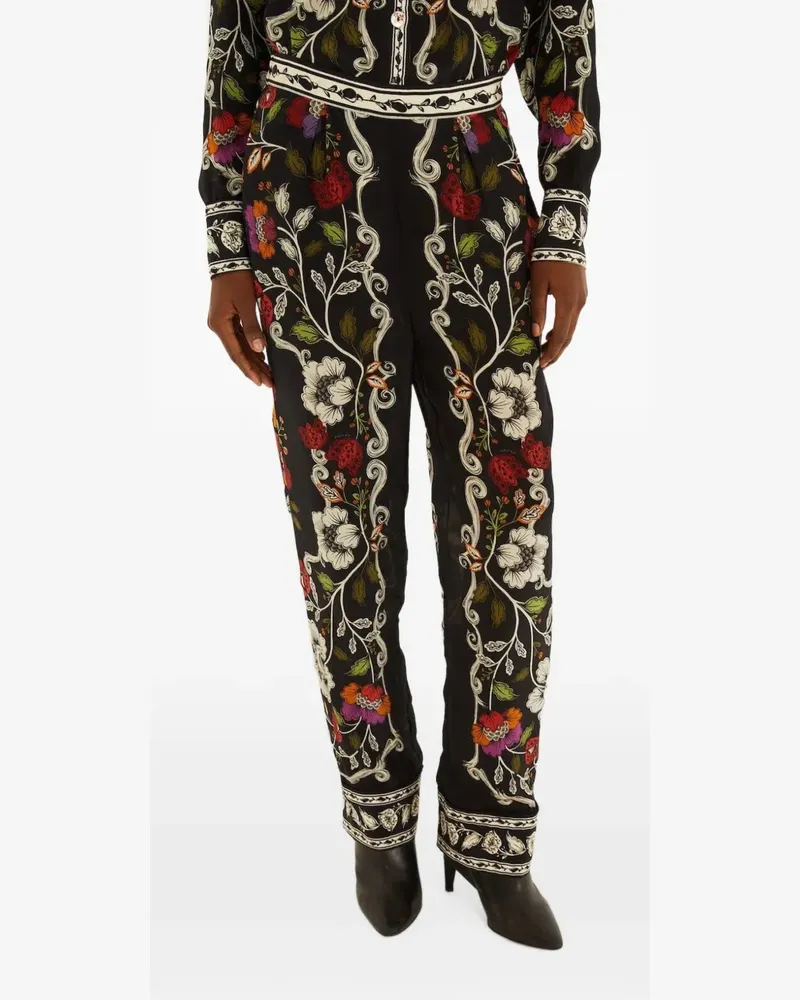 FARM Rio Hose mit Blumen-Print - Schwarz Schwarz