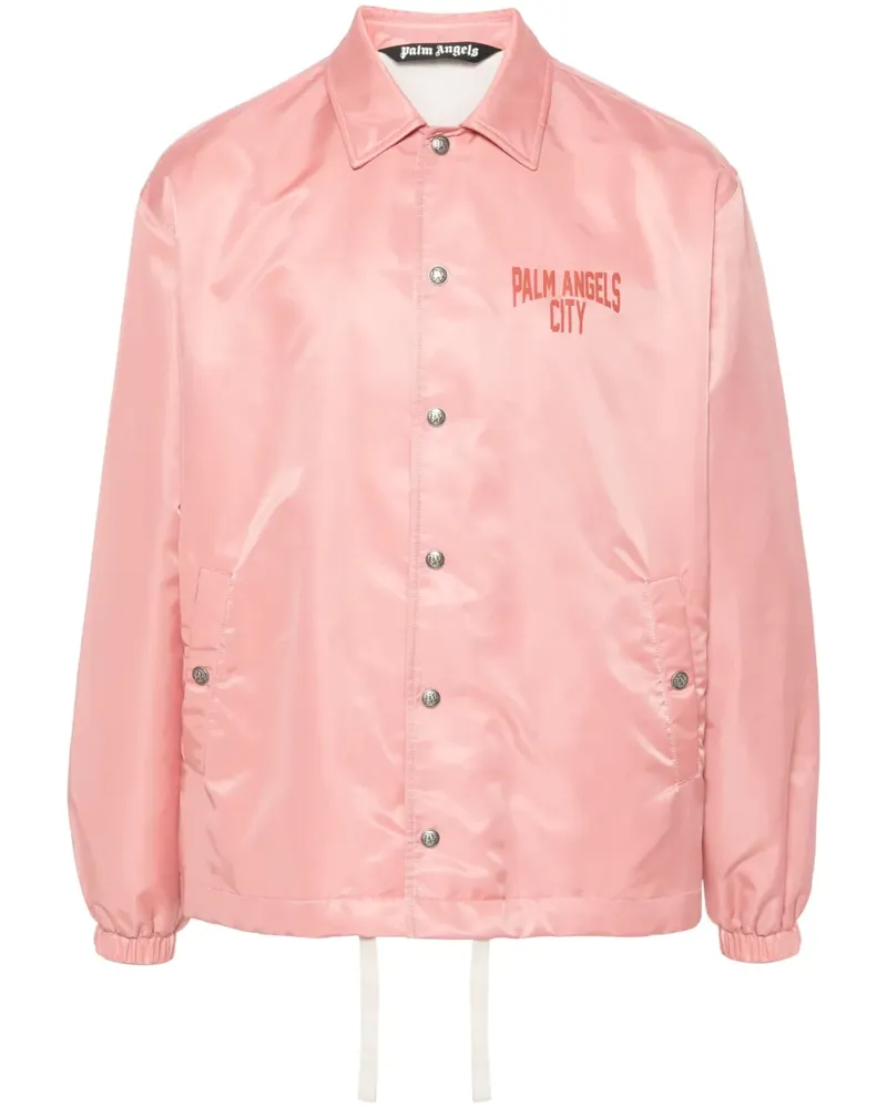 Palm Angels Gabardine-Jacke mit Logo-Print - Rosa Rosa