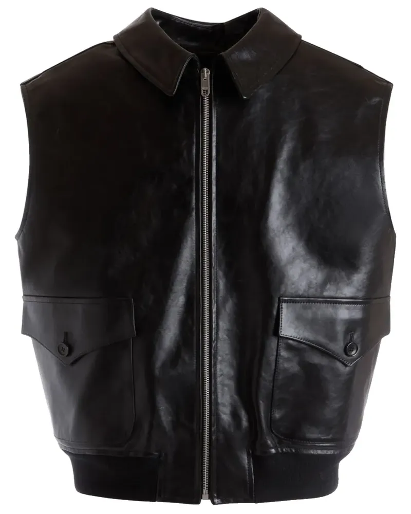 Bally Weste aus Leder - Schwarz Schwarz