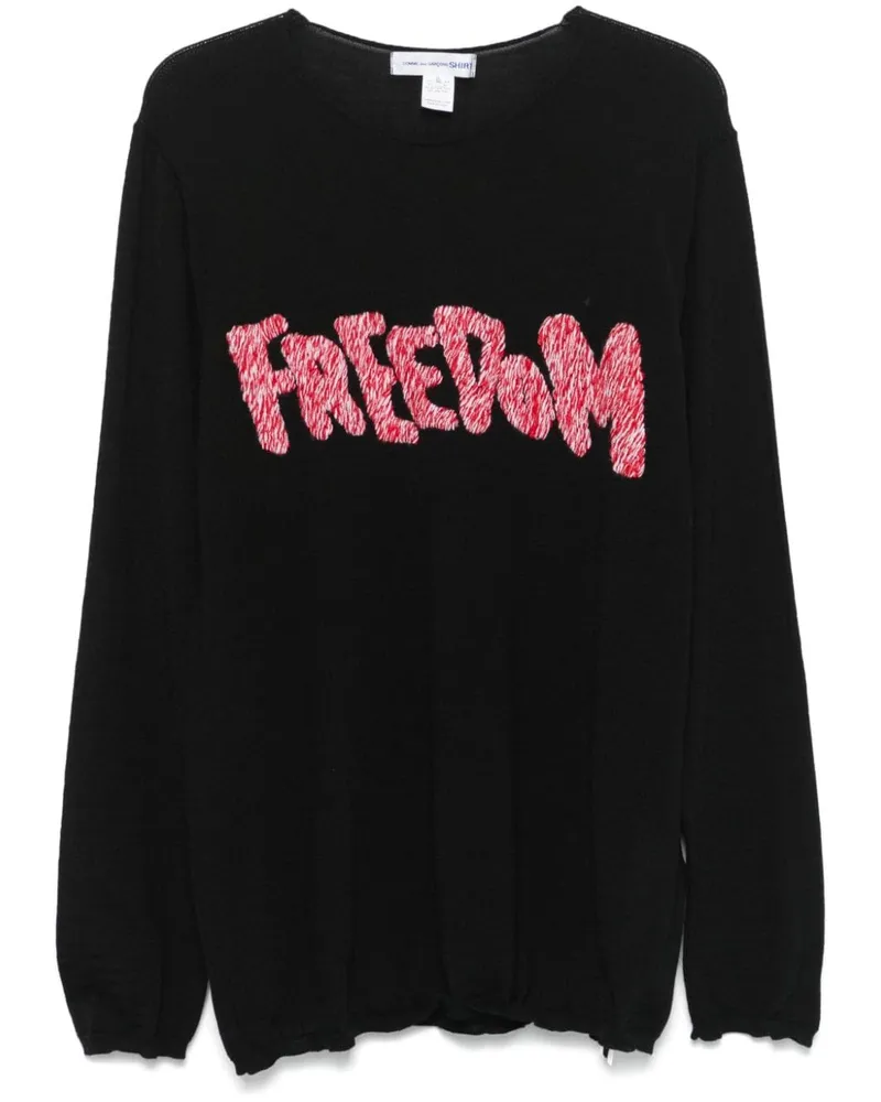 Comme des Garçons Pullover mit Freedom-Stickerei - Schwarz Schwarz
