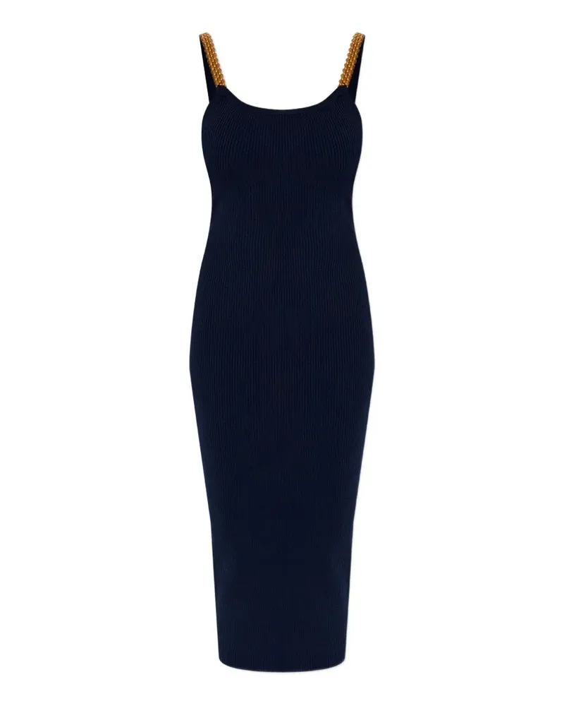 Michael Kors chain-strap ribbed midi dress - Blau Blau