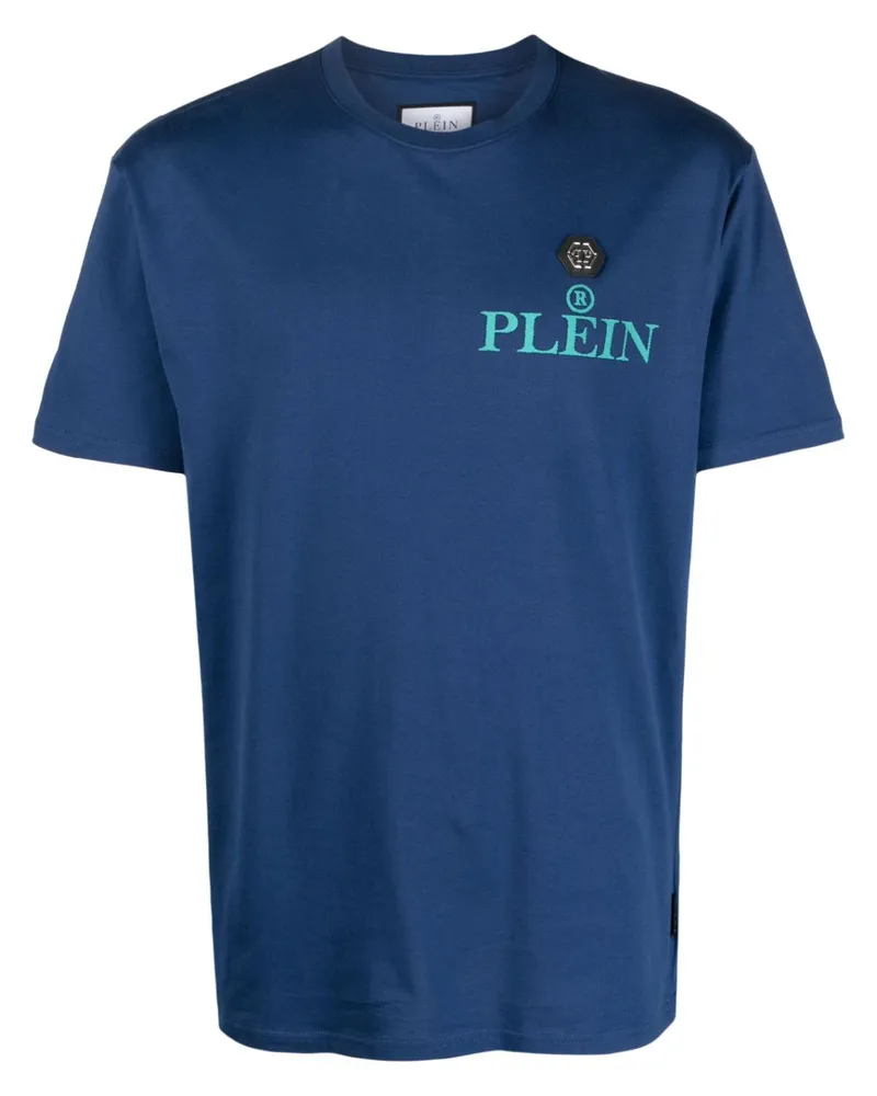 Philipp Plein Iconic Plein T-Shirt mit Logo-Print - Blau Blau