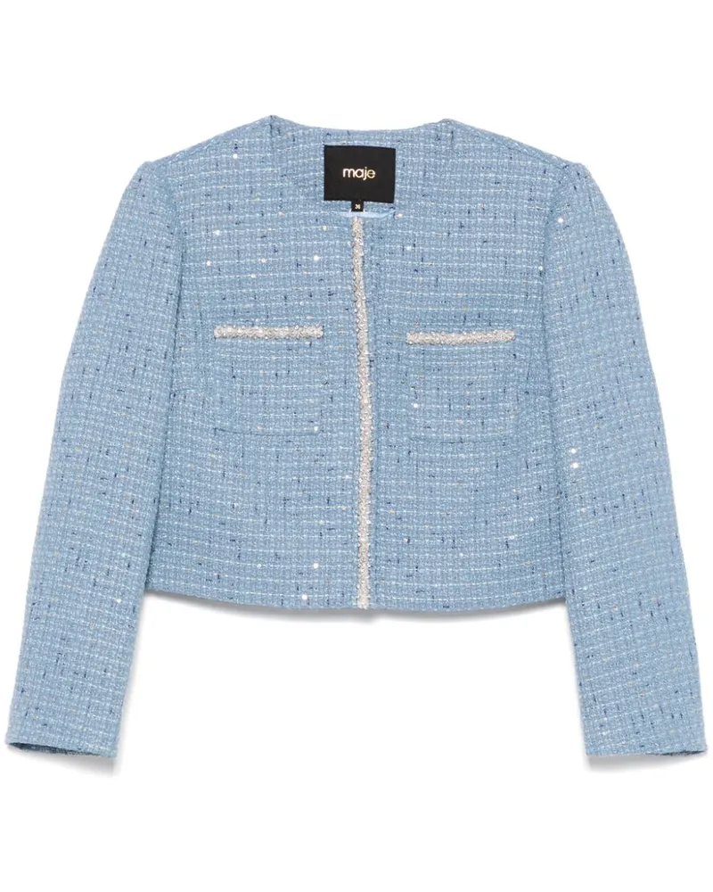 Maje Jacke aus Tweed - Blau Blau