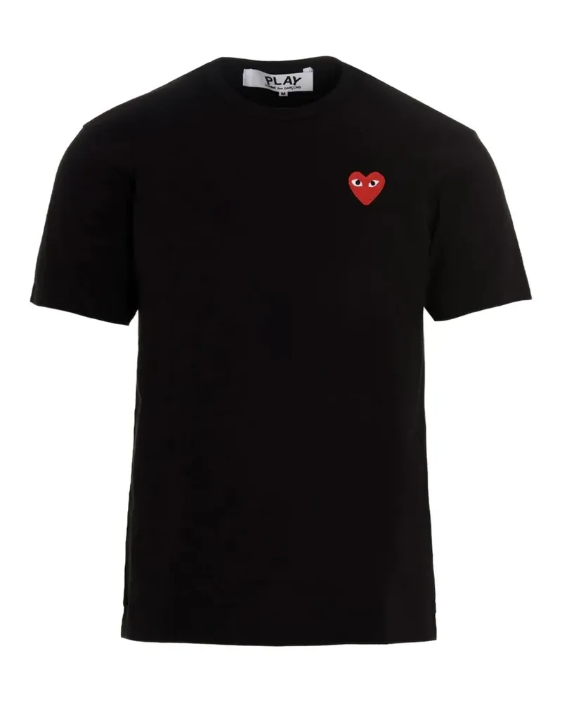 Comme des Garçons T-Shirt mit Herzapplikation - Schwarz Schwarz