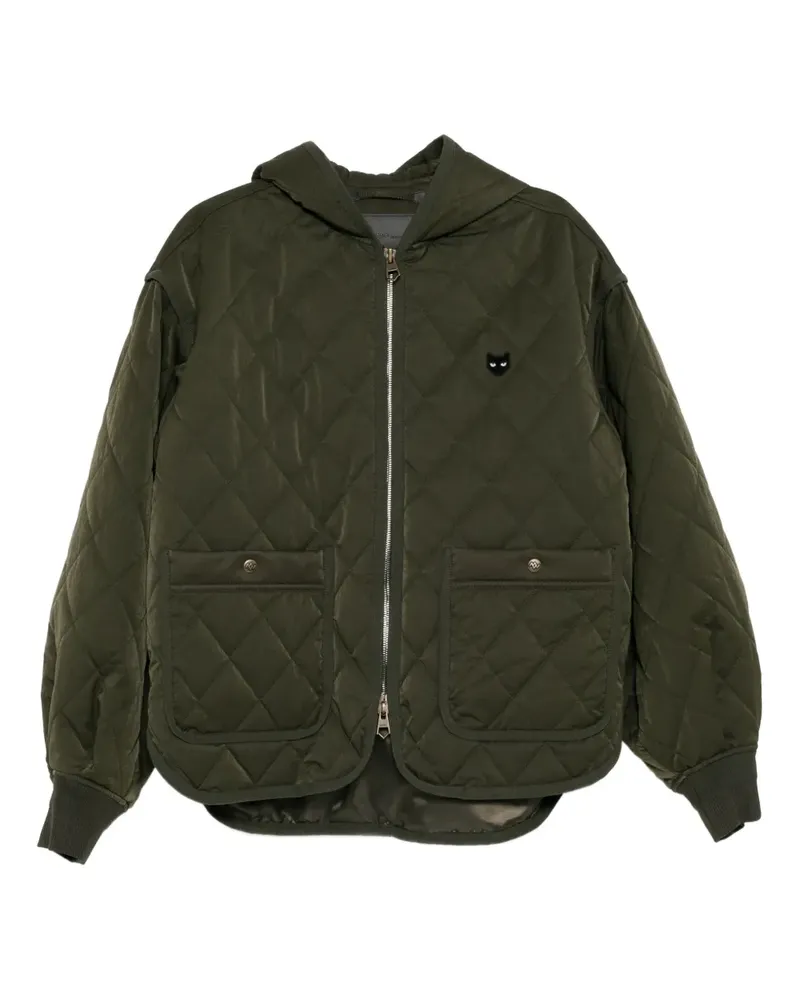 SONGZIO Gesteppte Jacke mit Panther-Stickerei - Grün Grün