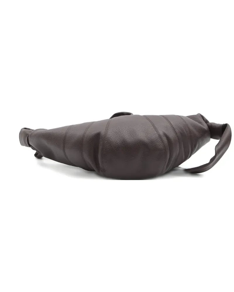 Christophe Lemaire medium stitched grained croissant bag - Braun Braun