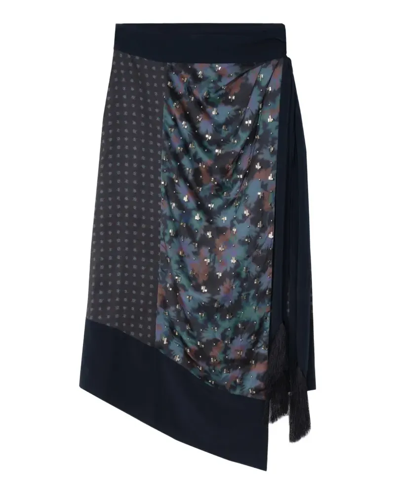 3.1 phillip lim Drapierter Desert Flower Midirock - Schwarz Schwarz