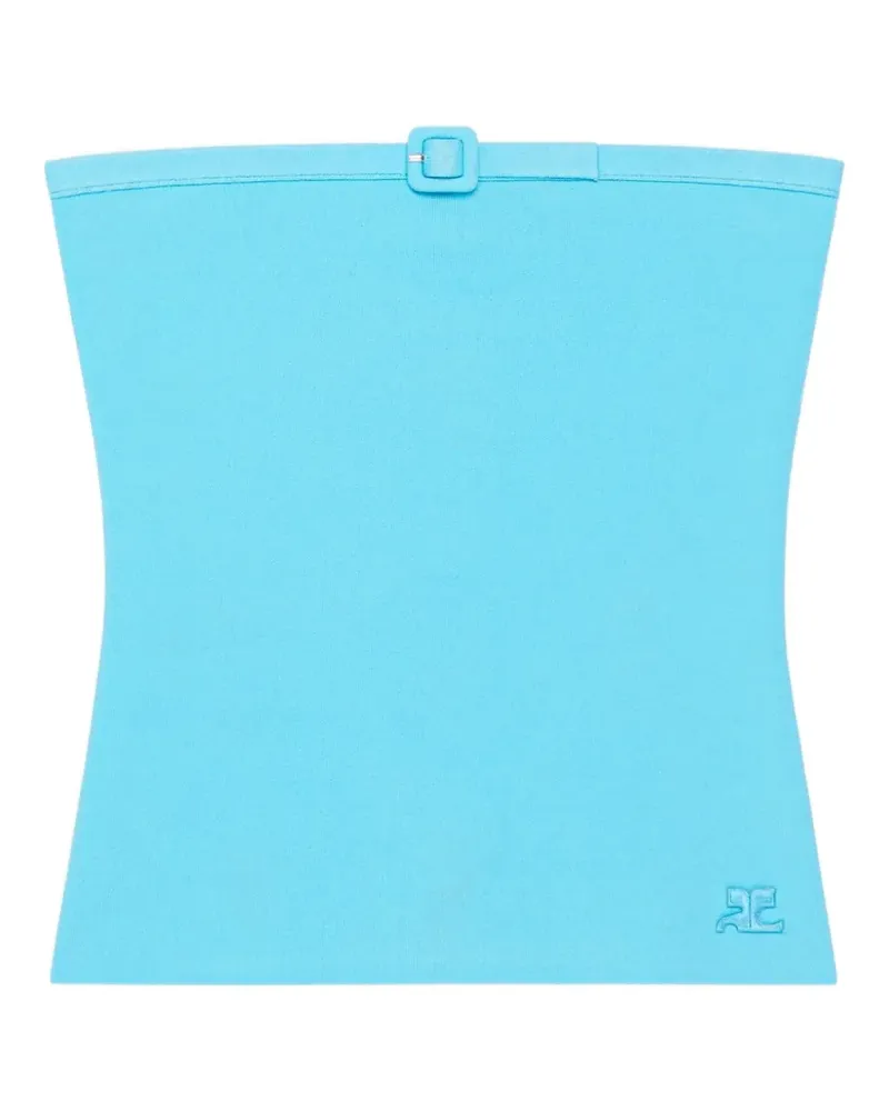 Courrèges Top mit Schnallendetail - Blau Blau