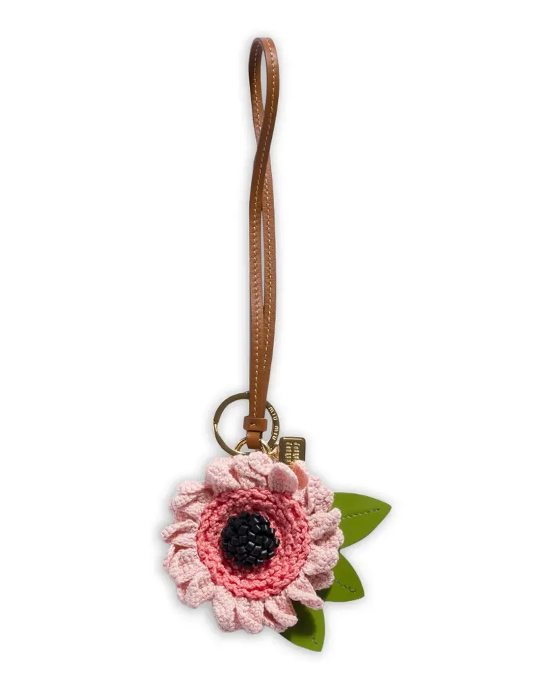 Miu Miu fabric and leather key ring trick - Rosa Rosa