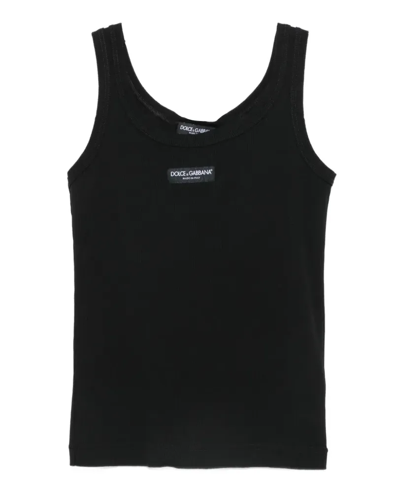 Dolce & Gabbana Tanktop aus geripptem Strick - Schwarz Schwarz