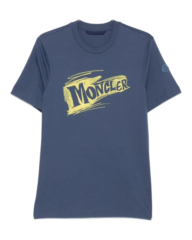 Moncler logo-print T-shirt - Blau Blau