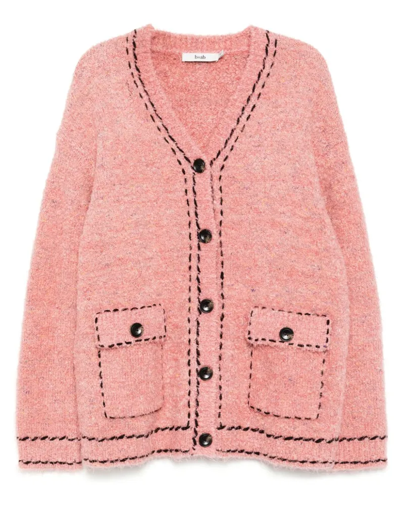 b+ab Cardigan mit V-Ausschnitt - Rosa Rosa