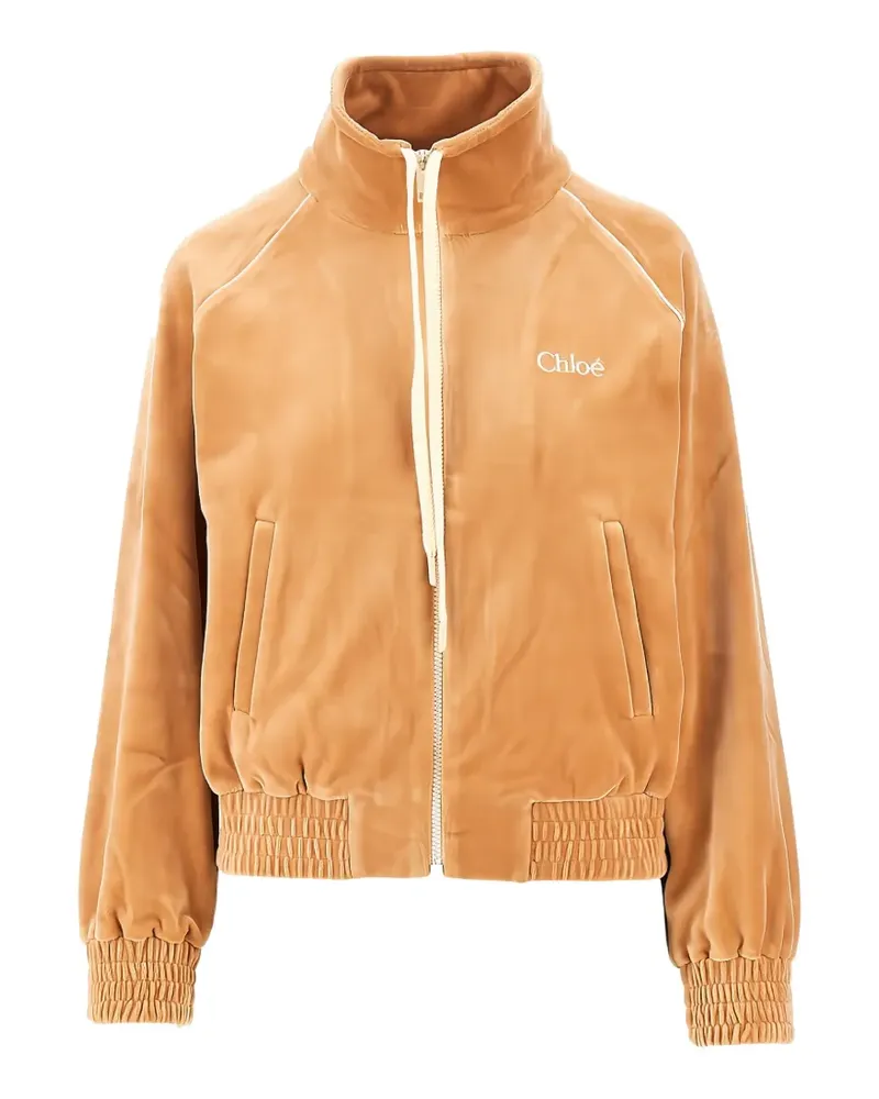Chloé Joggingjacke aus Samt mit Stehkragen - Orange Orange