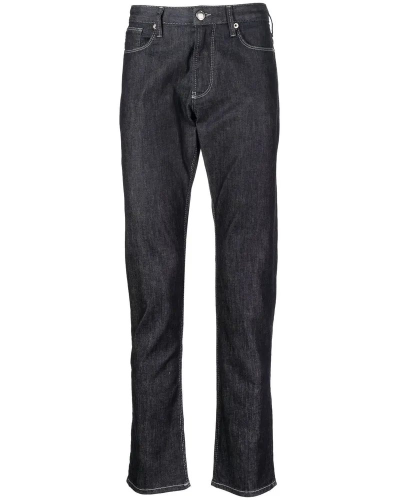 Emporio Armani Halbhohe Slim-Fit-Jeans Blau