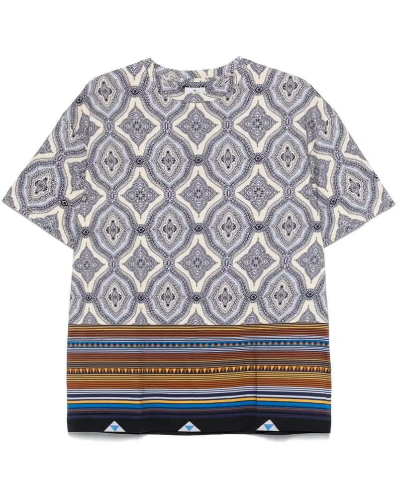 Etro T-Shirt mit abstraktem Muster - Blau Blau