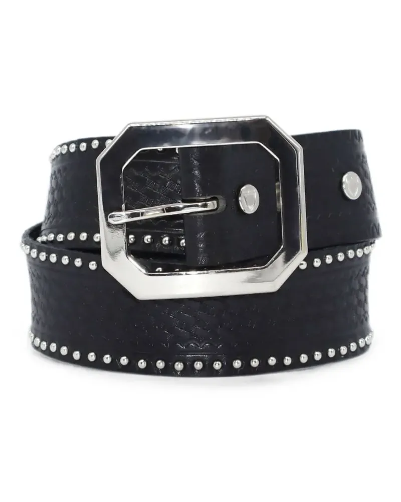 HTC Hollywood Trading Company Mulholland studded leather belt - Schwarz Schwarz