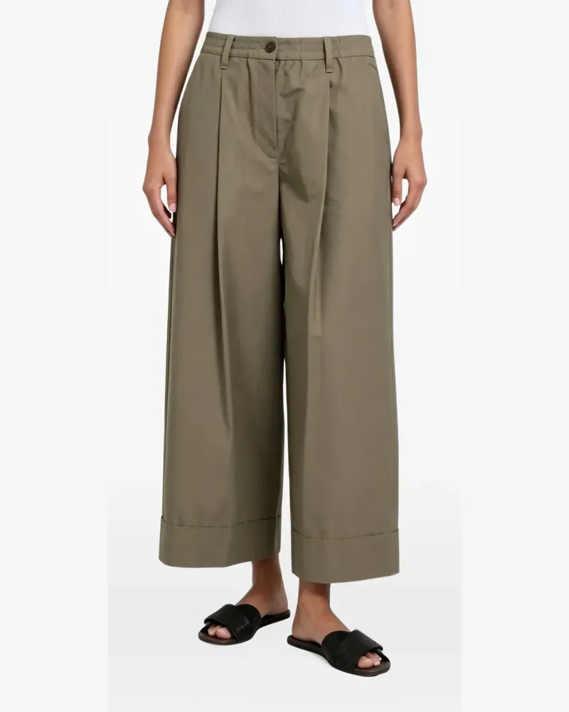Brunello Cucinelli Wide-Leg-Hose mit Bundfalten - Grün Grün