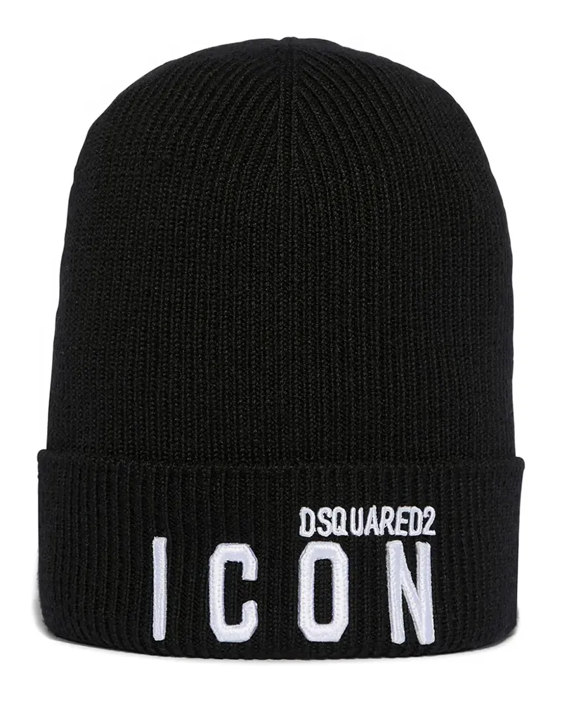 Dsquared2 Beanie mit Icon-Logo - Schwarz Schwarz