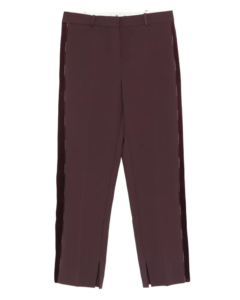 Elisabetta Franchi Gestreifte Hose mit offenem Saum - Braun Braun