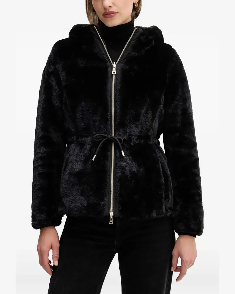 Geox Kaula hooded faux fur jacket - Schwarz Schwarz