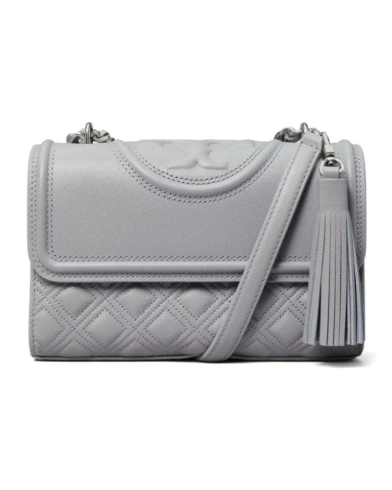 Tory Burch Kleine Fleming Soft Grain Schultertasche - Grau Grau