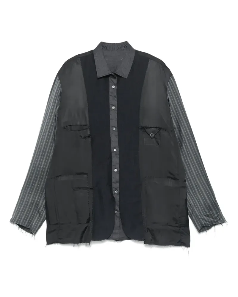 Maison Margiela Jacke mit Kontrastärmeln - Blau Blau