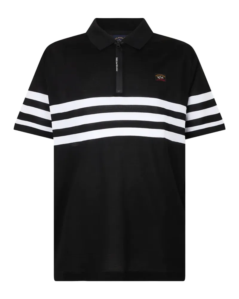 Paul & Shark striped zip-fastening polo shirt - Schwarz Schwarz