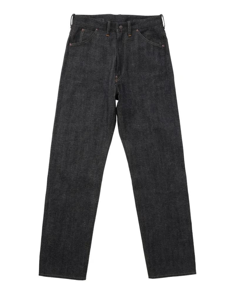 Taiga Takahashi buckle-strap straight-leg jeans - Schwarz Schwarz