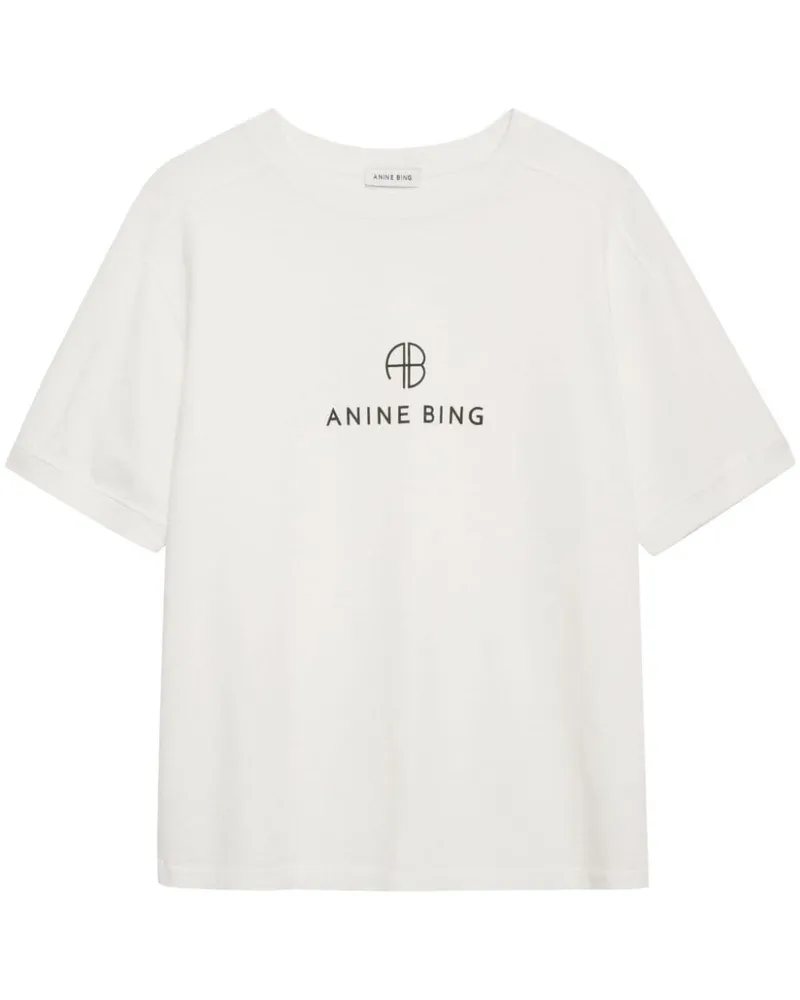 Anine Bing T-Shirt mit Logo-Print Weiß