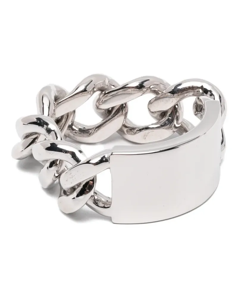 Tom Wood large ID chain-link ring - Silber Silber