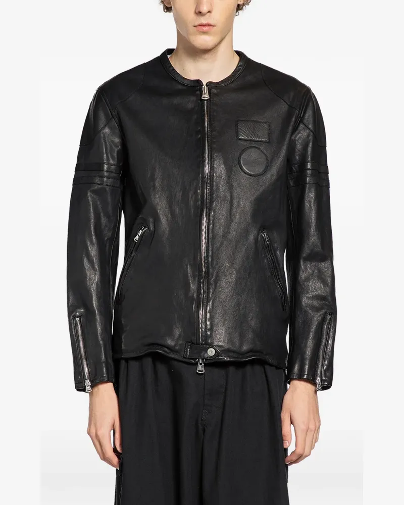 Yohji Yamamoto zip leather jacket - Schwarz Schwarz