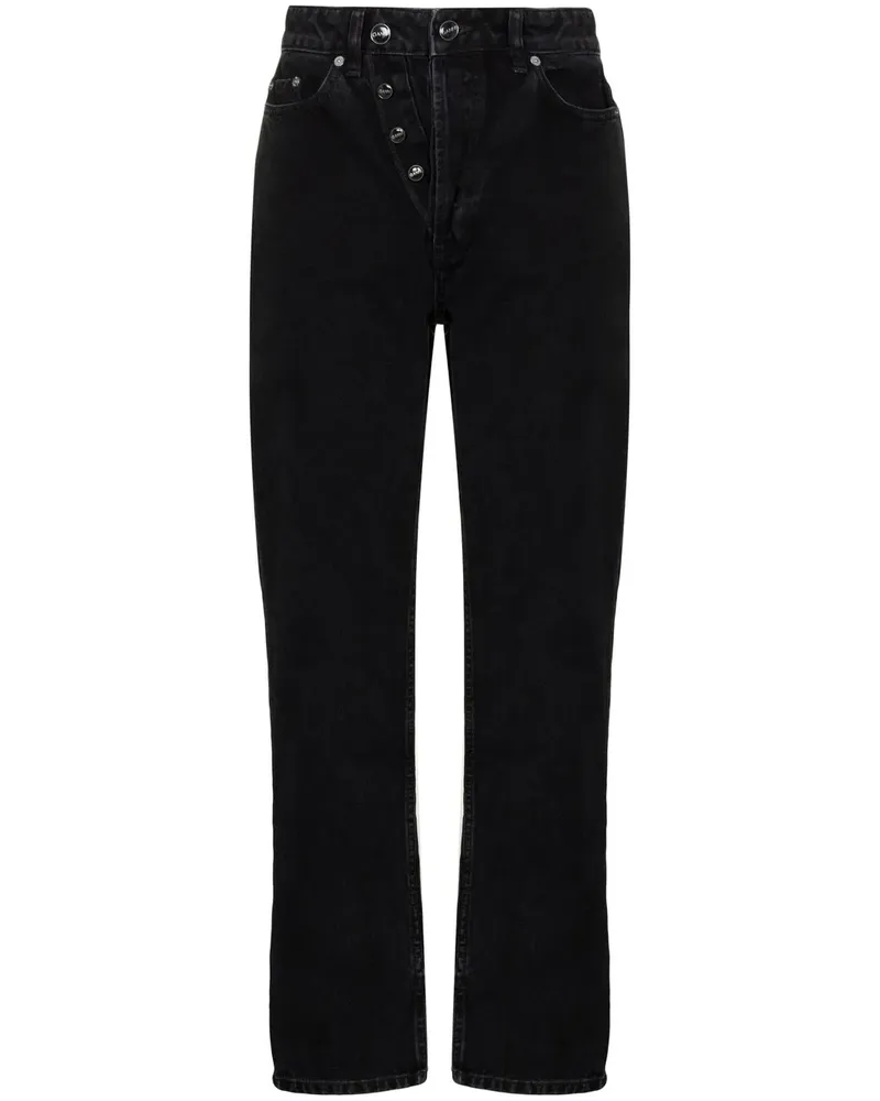 Ganni Jeans mit geradem Bein - Schwarz Schwarz