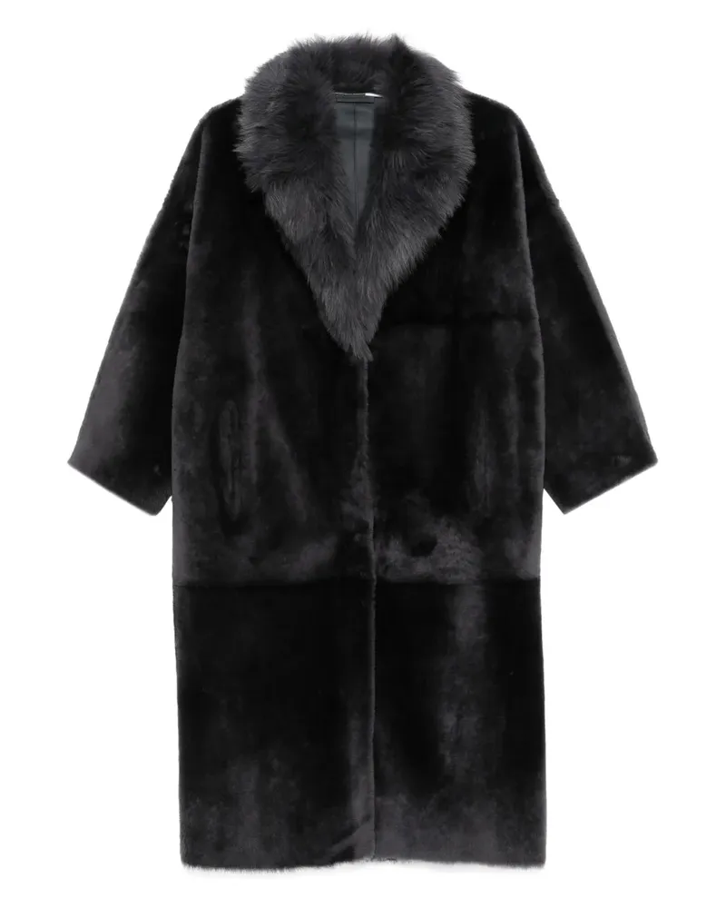 Liska Mantel mit Shearling-Kragen - Grau Grau