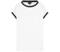 Kurzärmelige Chiffonbluse - Weiß