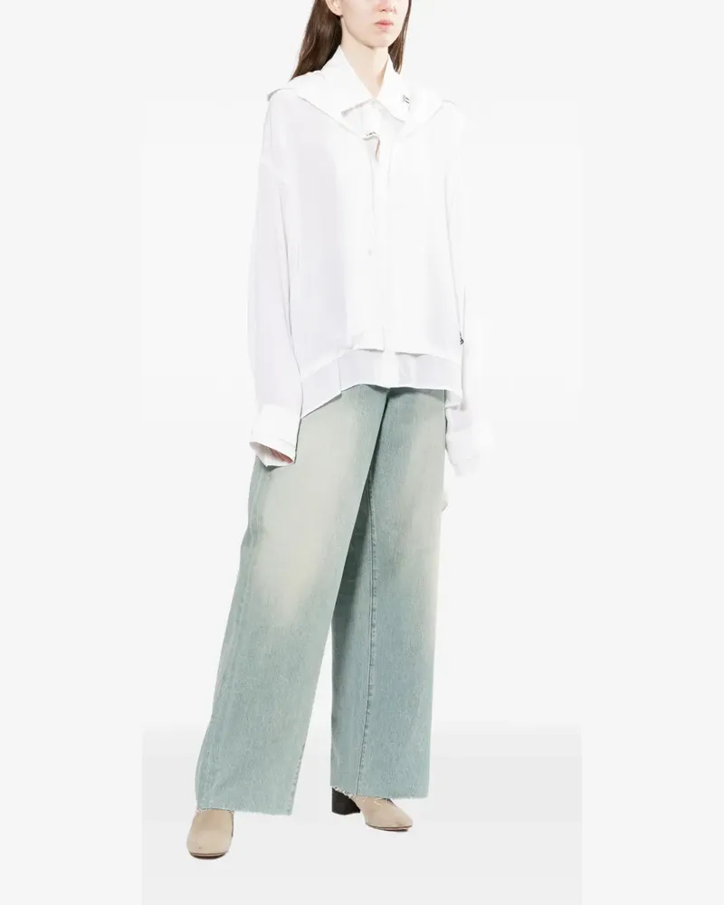 MIHARAYASUHIRO Hemd mit Logo-Patch - Weiß Weiß