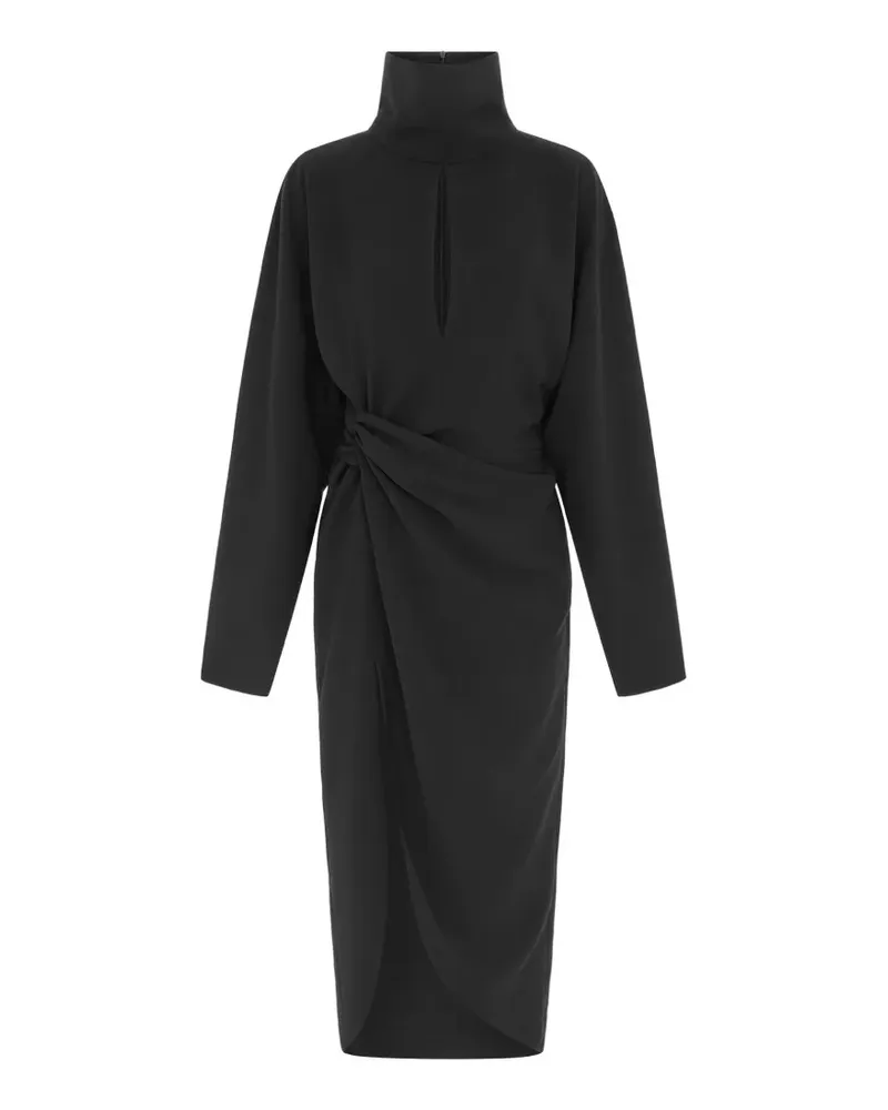 16ARLINGTON Mis Midikleid mit Knotendetail - Schwarz Schwarz