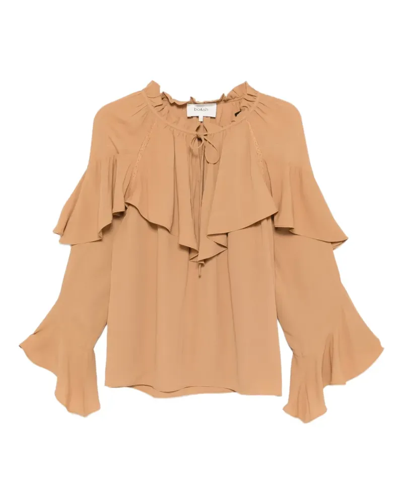 ba&sh Gestufte Betty Bluse mit Rüschen - Braun Braun