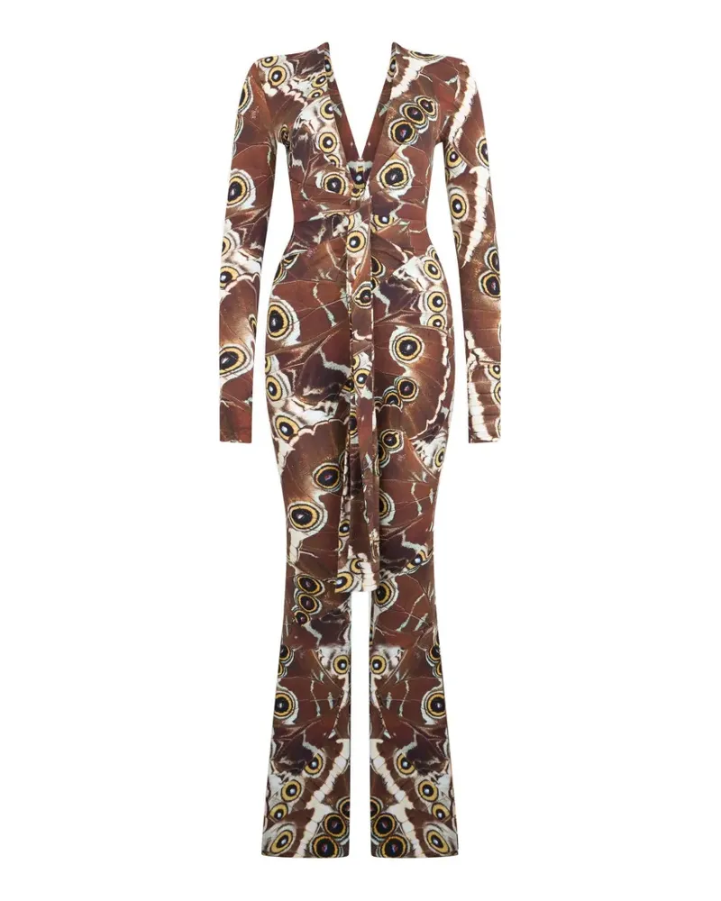 Roberto Cavalli Jumpsuit mit Schmetterling-Print - Braun Braun